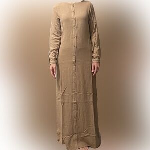 Cream Buttoned Maxi Dress